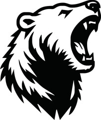 angry head polar bear vector ilustration for macsot, logo