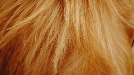 Close-up view of a golden retriever's fur, showcasing its soft, textured coat in warm golden hues.
