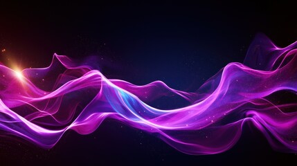 Abstract colorful waves of light flowing gracefully against a dark background, creating a vibrant atmosphere