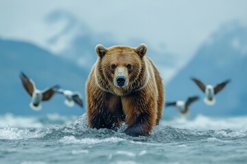 Obraz premium Brown Bear in the Wilds of Alaska.