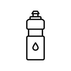 Outline Illustration of a Water Bottle with Minimalist Design Elements