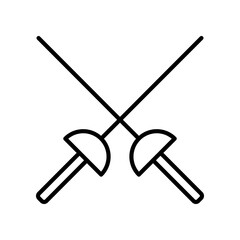 Illustration of Crossed Fencing Swords in a Minimalistic Style