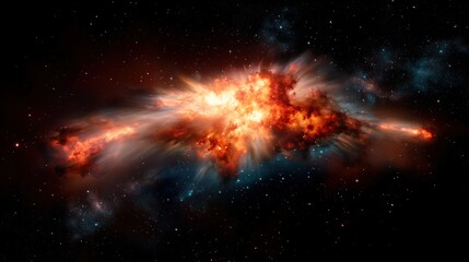 A vibrant cosmic explosion of colors and gases in deep space showcasing stellar formation dynamics