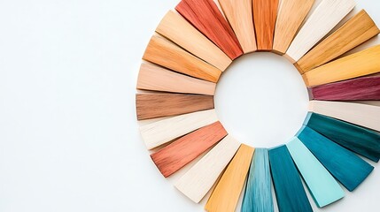 Fototapeta premium Color palette showcase art studio visual content creative environment top-down view design concept inspiration