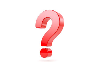 red question mark 3d icon symbol isolated on white background