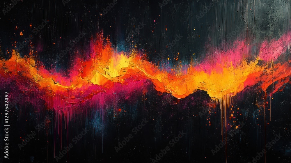 Aufkleber dark background with abstract light streaks and vibrant colors in texture and distortion