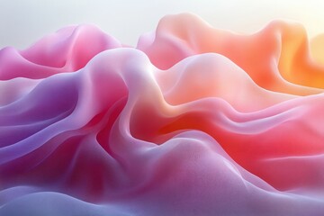 Soft Pastel Waves Abstract Design with Fluid Curves and Gentle Blending