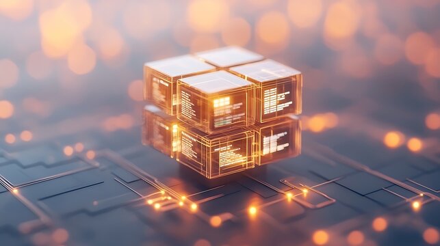 Innovative technology showcase digital environment 3d graphics modern aesthetics futuristic perspective