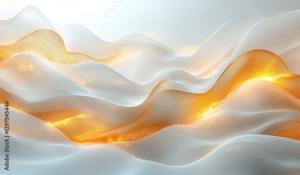 Poster elegant abstract minimalist design with soft textured white background and golden lines