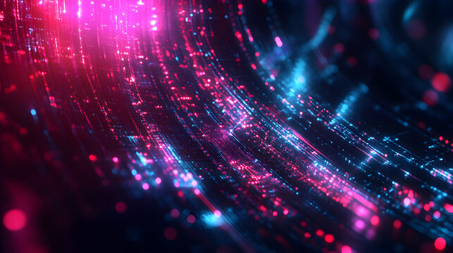 quantum technology with cybernetic structures and flowing neon data paths 