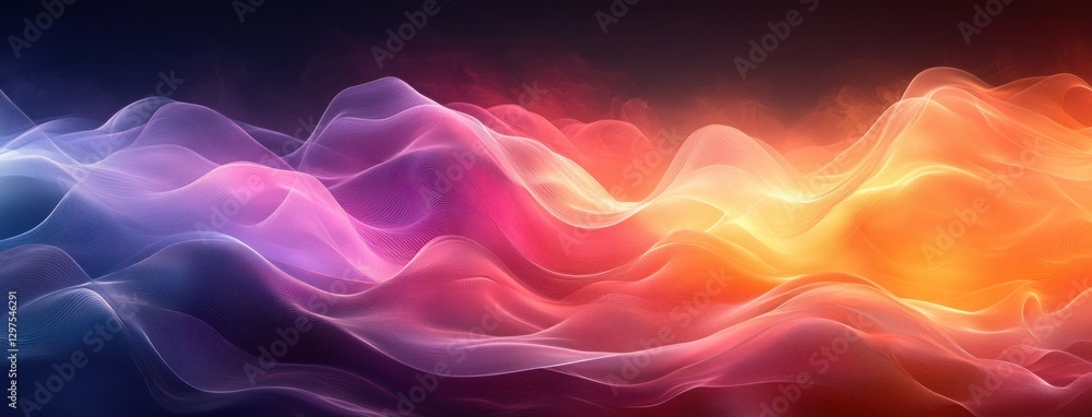Poster vibrant abstract glass design colorful smooth flowing pattern with light reflections for modern proj