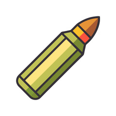 Green Crayon with Red Tip Vector Illustration, A vibrant vector illustration of a green crayon with a red and brown tip, designed with bold lines and bright colors.
