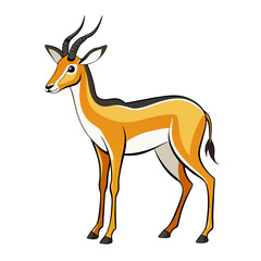 Antelope Vector Illustration, A vector illustration of an antelope standing gracefully, ideal for wildlife, nature, and animal-related themes.

