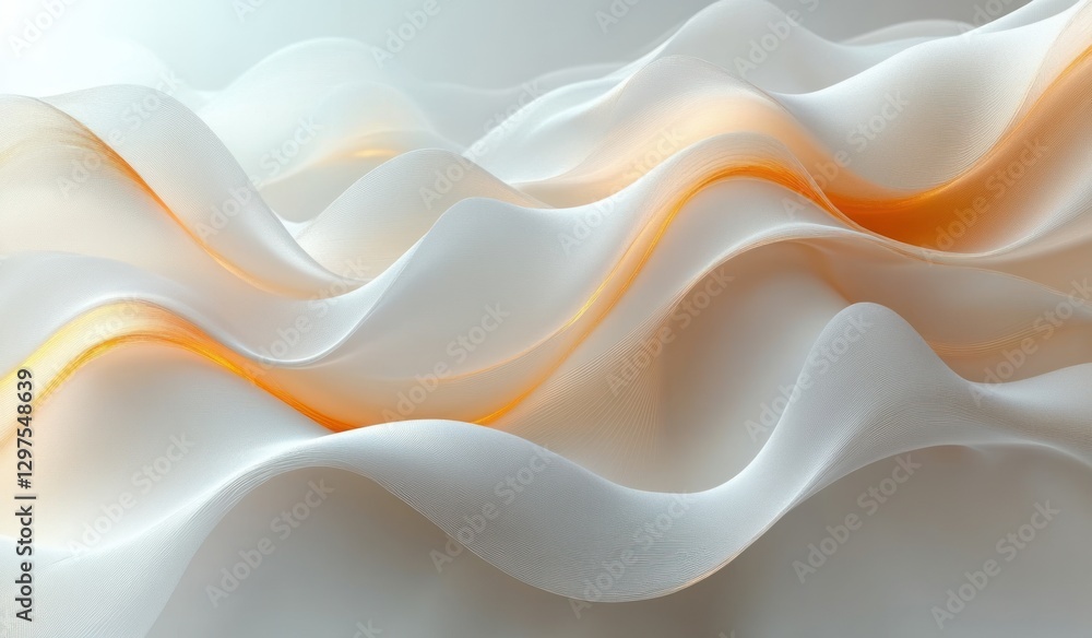 Poster abstract minimalist design with soft textured white background and golden lines