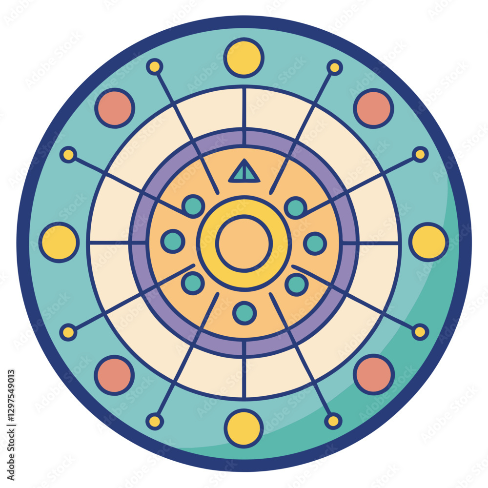 Poster atomic structure vector illustration, vector illustration of an atomic structure with a central nucl