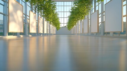 Art exhibition opening modern gallery digital art bright interior ground level contemporary creativity