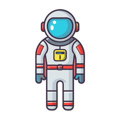 Astronaut in spacesuit vector illustration, Vector illustration of an astronaut in a spacesuit, representing space exploration, technology, and science.
