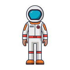 Astronaut in spacesuit vector illustration, Vector illustration of an astronaut in a spacesuit, representing space exploration, technology, and science.
