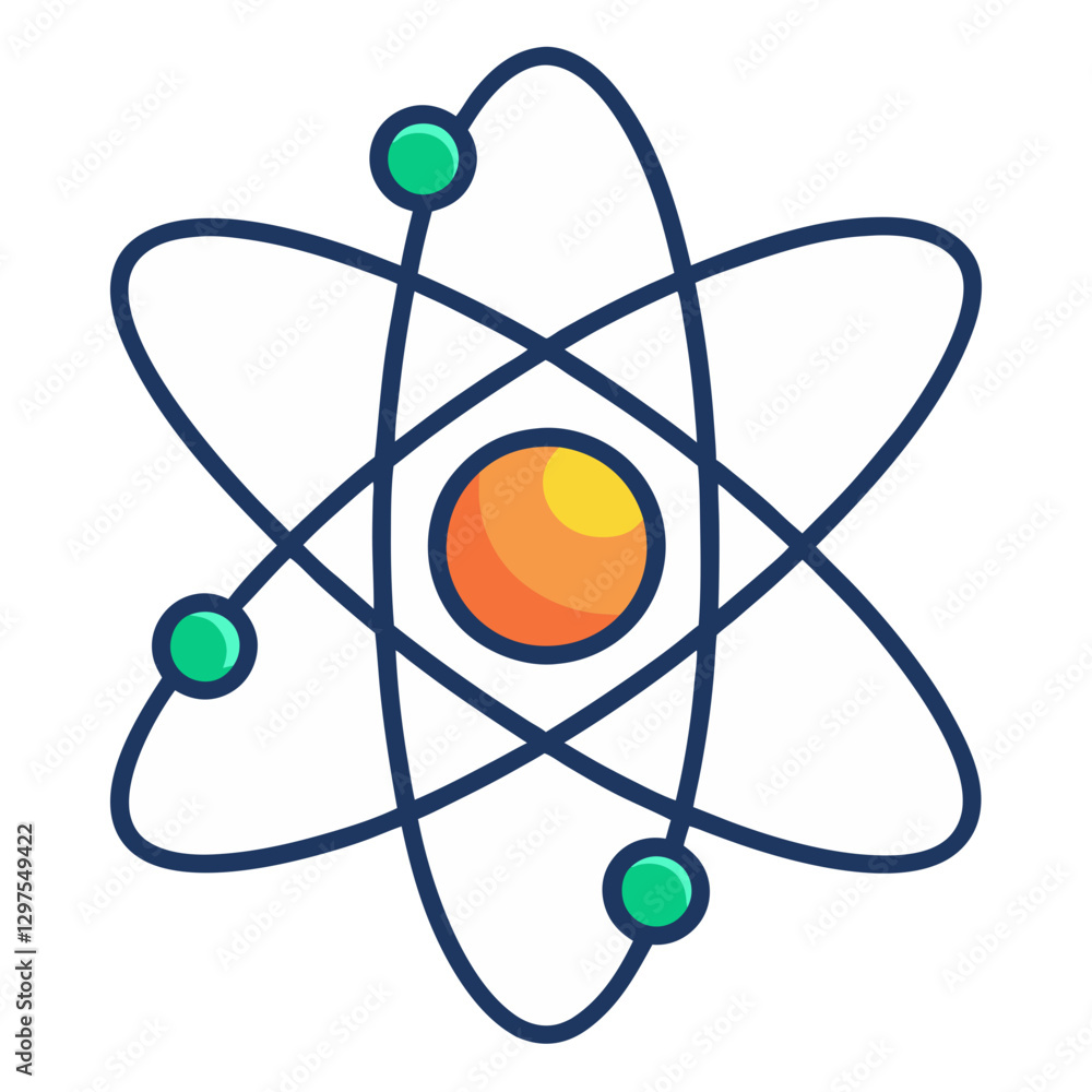 Aufkleber atomic structure vector illustration, vector illustration of an atomic structure with a central nucl