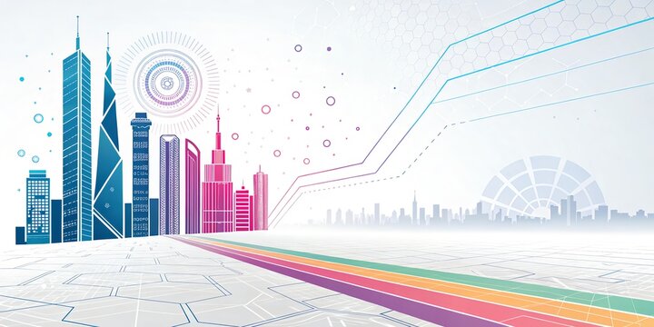 Abstract Circuit Board Futuristic White Technology Background Wallpaper - abstract city background