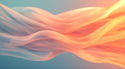 Obraz premium Flowing waves of color abstract digital art creative design calm environment close-up view visual aesthetics