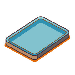 Vector illustration of a baking tray, Vector design of a rectangular baking tray, ideal for baking, cooking, and kitchen use.
