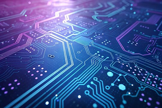 Abstract Circuit Board Futuristic Technology Background Wallpaper electronic circuit board blue and purple