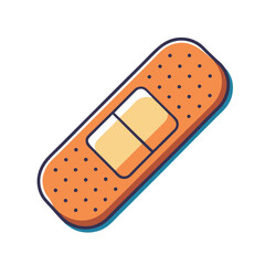 Vector illustration of a bandage, Vector design of a simple orange bandage, commonly used for first aid and medical purposes.
