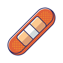 Vector illustration of a bandage, Vector design of a simple orange bandage, commonly used for first aid and medical purposes.
