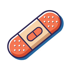 Vector illustration of a bandage, Vector design of a simple orange bandage, commonly used for first aid and medical purposes.
