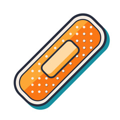 Vector illustration of a bandage, Vector design of a simple orange bandage, commonly used for first aid and medical purposes.
