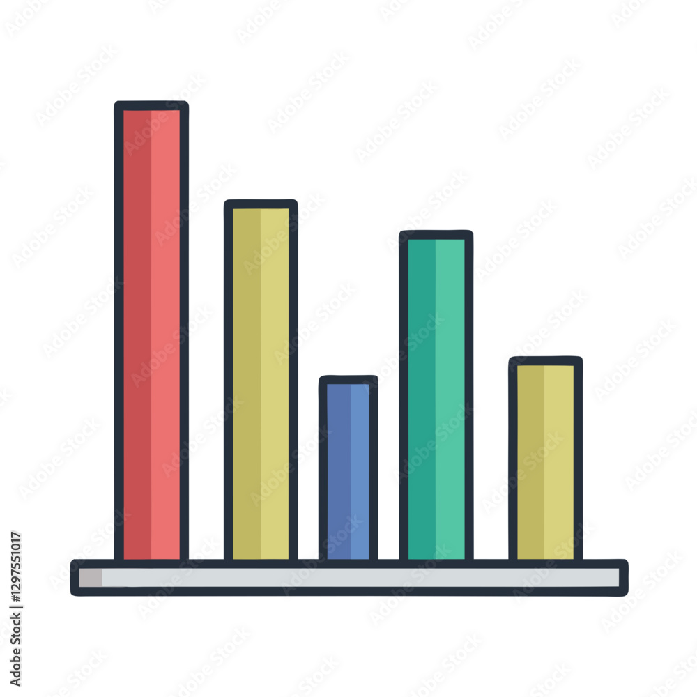 Aufkleber vector illustration of a colorful bar graph, a vector graphic of a colorful bar graph, depicting dat
