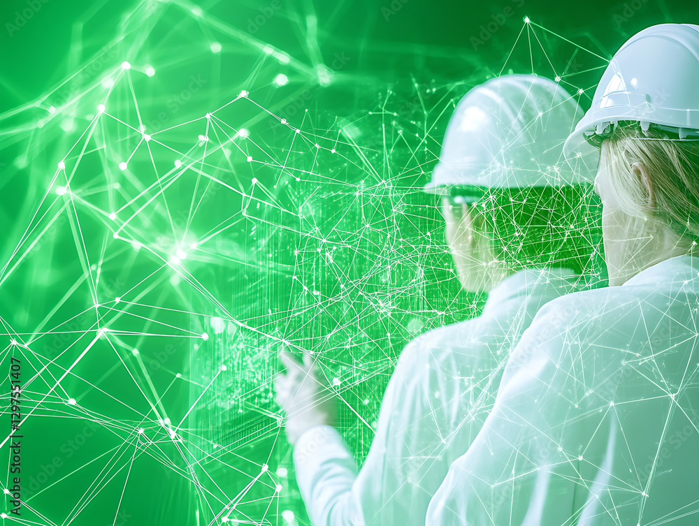 Poster innovative technology implementation in industrial science laboratory digital content high-tech envi