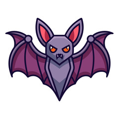 Cartoon bat vector illustration, A cute and colorful vector illustration of a cartoon bat, ideal for Halloween, animals, or spooky themes.
