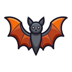 Cartoon bat vector illustration, A cute and colorful vector illustration of a cartoon bat, ideal for Halloween, animals, or spooky themes.
