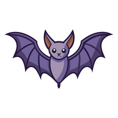 Cartoon bat vector illustration, A cute and colorful vector illustration of a cartoon bat, ideal for Halloween, animals, or spooky themes.
