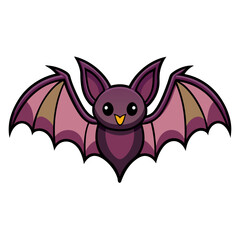 Cartoon bat vector illustration, A cute and colorful vector illustration of a cartoon bat, ideal for Halloween, animals, or spooky themes.

