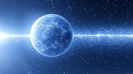 Obraz premium Blue starry sky and planetary background