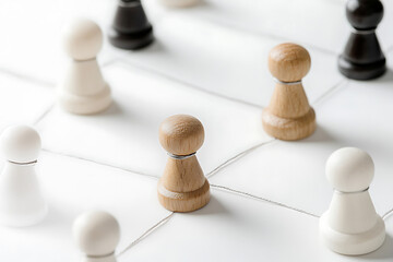 Obraz premium Strategic game moves chessboard image indoor aerial view critical thinking and strategy concept