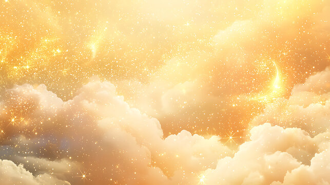 Golden Cloudscape Sparkling Light and Heavenly Glow