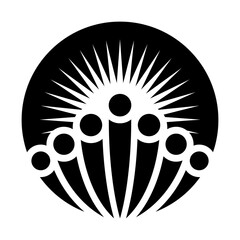 People Sun Vector Logo Design Template