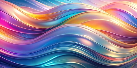 Obraz premium Colorful Waves of Light in Flowing Motion and Abstract Design