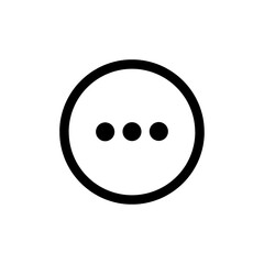 Dot pending icon in black, outline style and white background