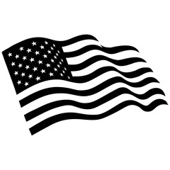 Black The US flag silhouette illustration  © Midmueang