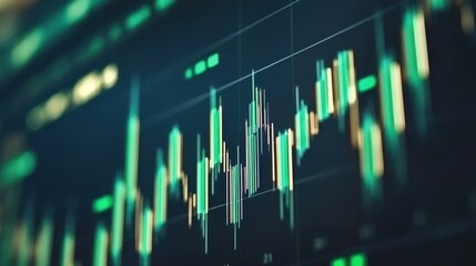Financial Trading Chart with Colorful Candlestick Patterns