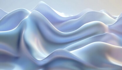 Fototapeta premium Abstract 3D Render of Flowing Light Gray Fabric