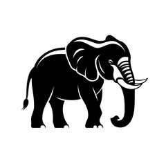 Obraz premium Elegant elephant silhouette icon design perfect for wildlife and nature themes