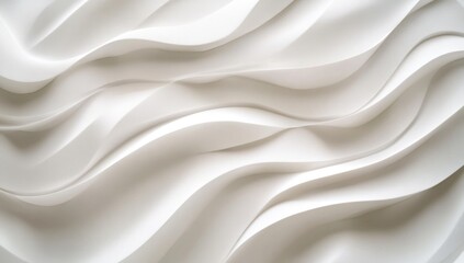 Obraz premium Abstract white sculpted wavy design, interior background