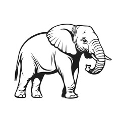 Fototapeta premium Detailed illustration of an elephant ideal for use in various graphic design applications