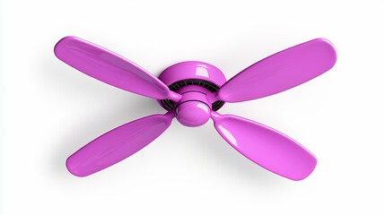 Fototapeta premium Pink Ceiling Fan Against White Background